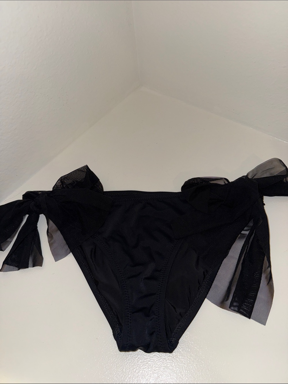 Women's Black Tie-Side Bikini Bottom - Saga